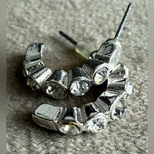 Elegant Silver Crystal Earrings